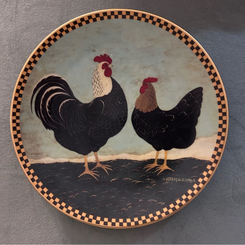 1994 LENOX Two Alarm Morning from the Warren Kimble Barnyard animals ROOSTERS